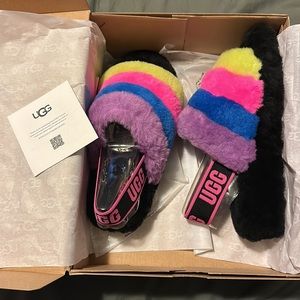 Black Yellow Pink Blue and Purple Fluff Yeah UGGS
